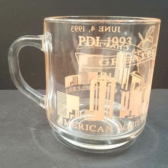 Luminarc Glass Mug 3.5" June 4 1993 Greater Atlanta Chapter PDI - Picture 4 of 12